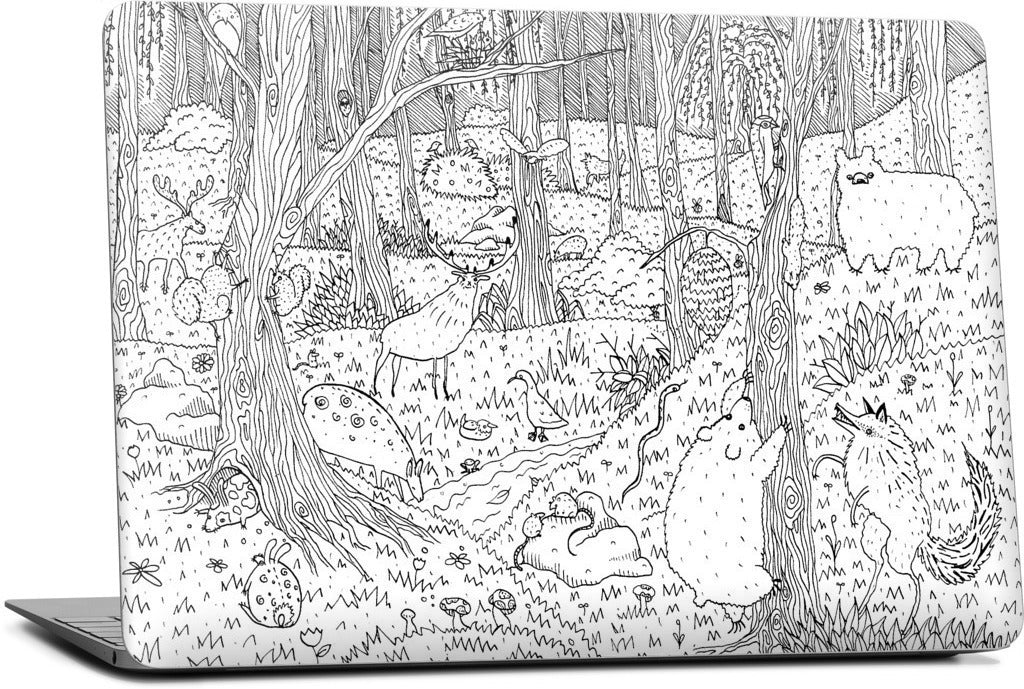 Diurnal Animals of the Forest MacBook Skin