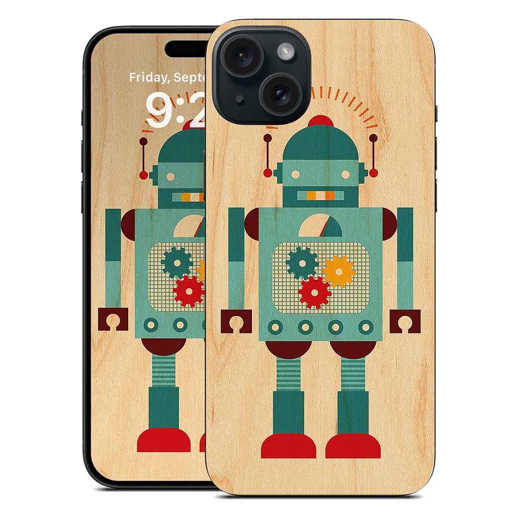 Blue Robot iPhone Skin