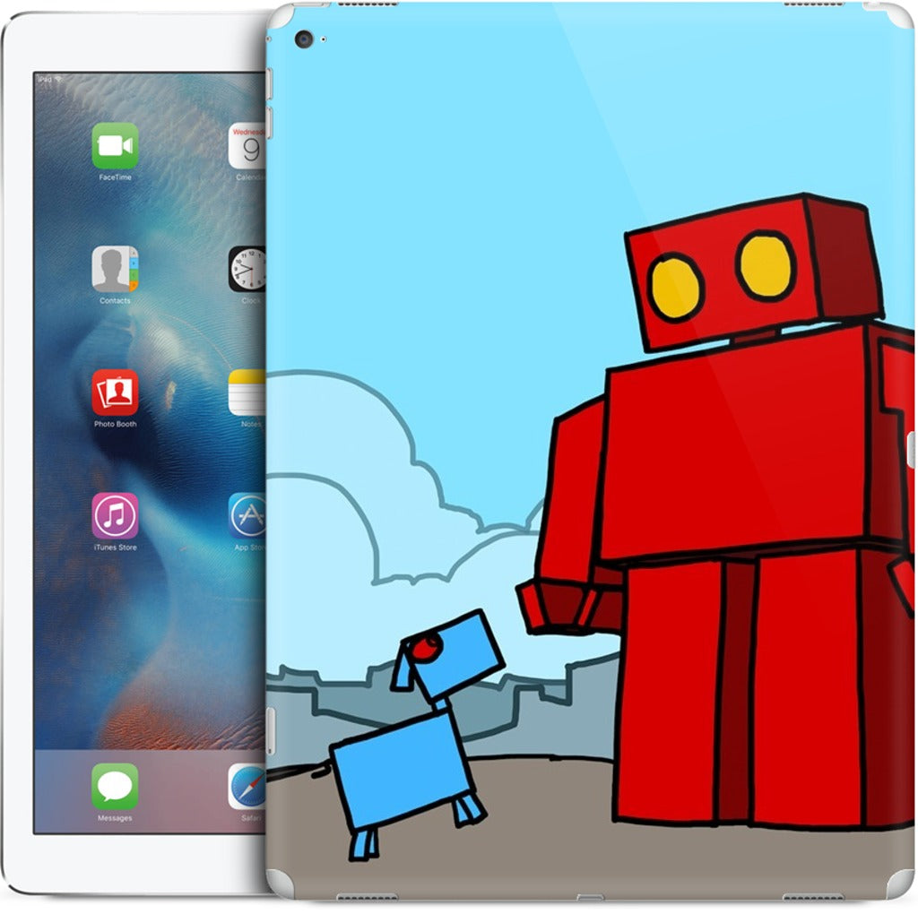 Red Robot Leaving The City iPad Skin