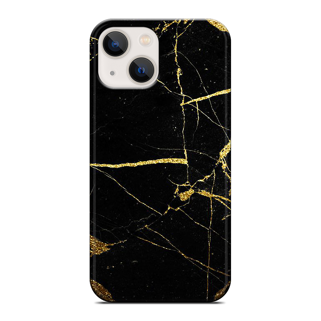 Black and Gold Marble iPhone Case