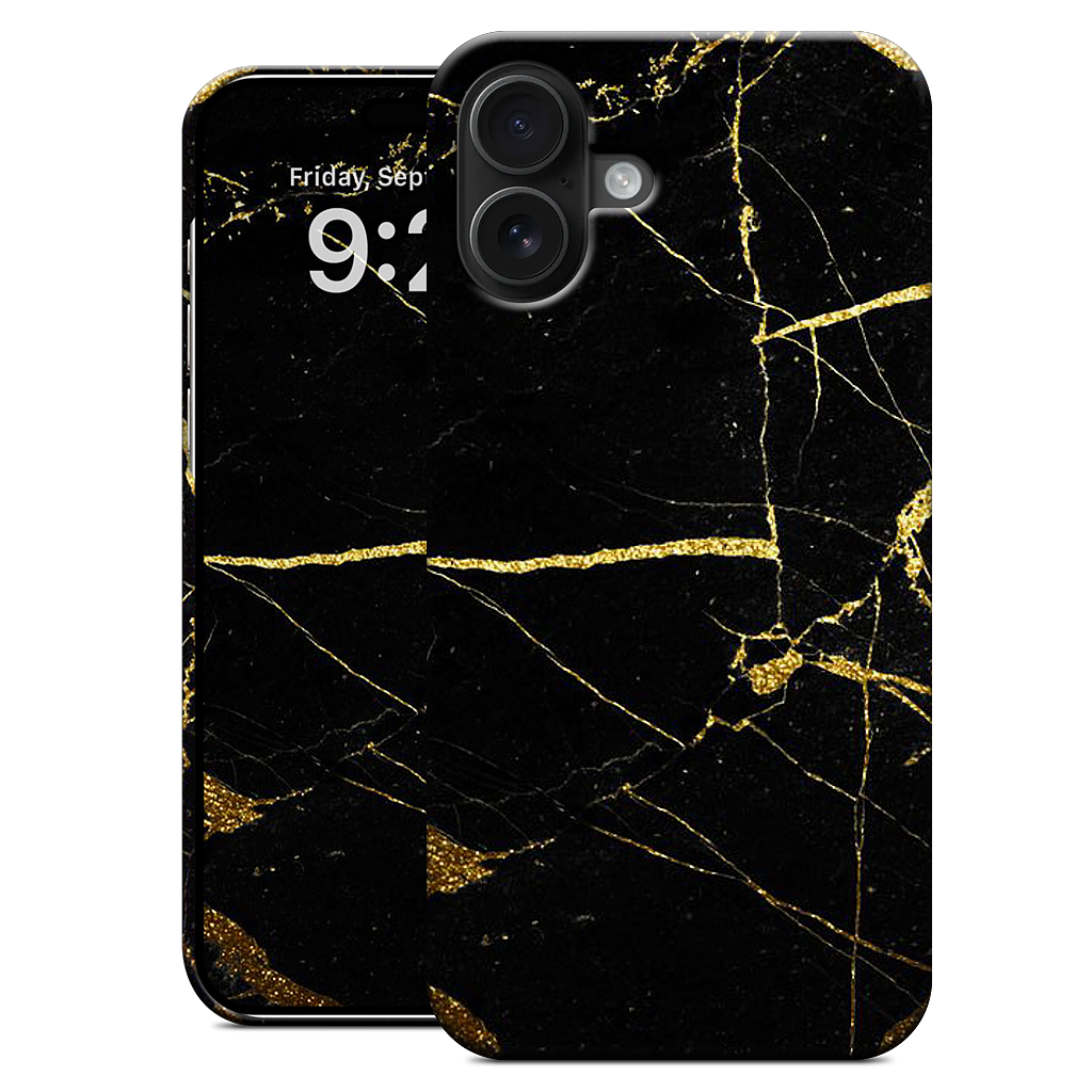 Black and Gold Marble iPhone Case