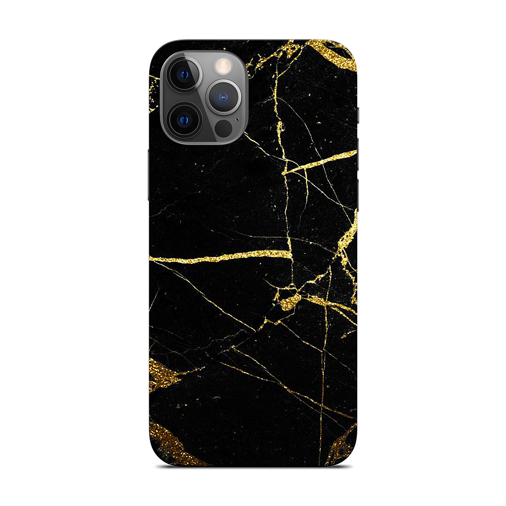 Black and Gold Marble iPhone Skin