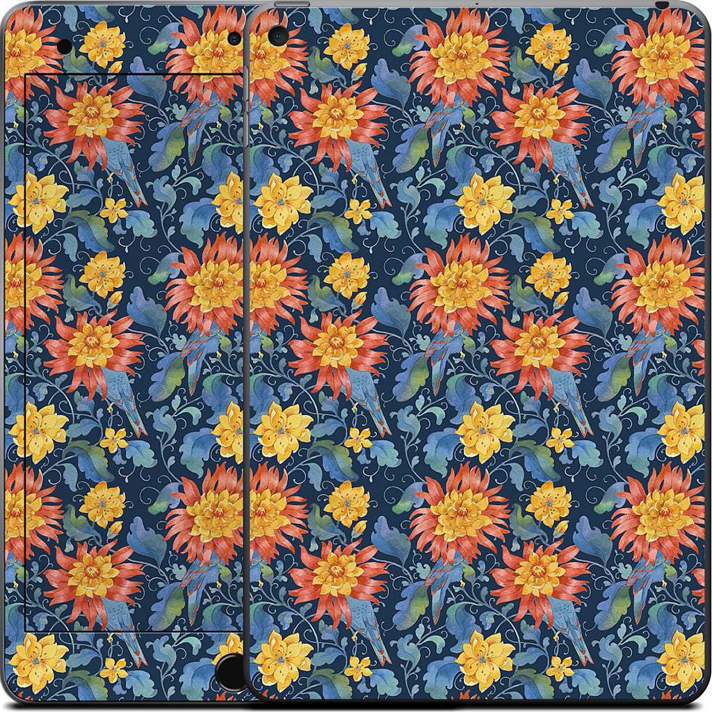 Blue Bird Pattern iPad Skin