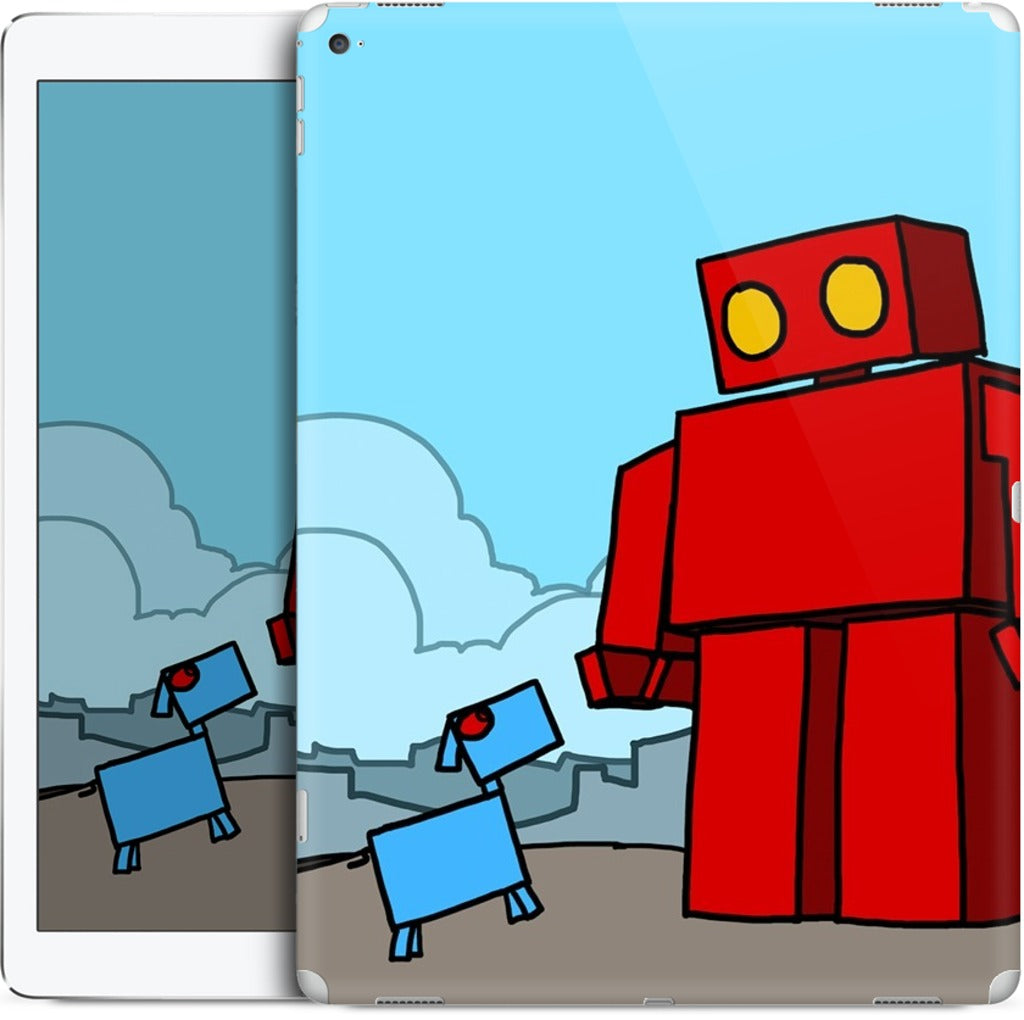 Red Robot Leaving The City iPad Skin