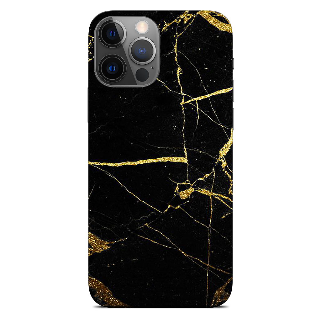 Black and Gold Marble iPhone Skin