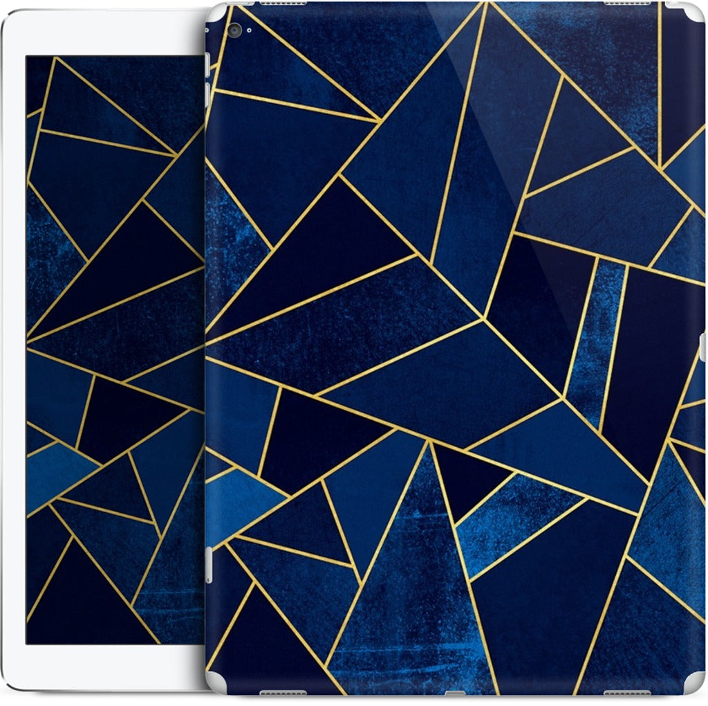 Blue Stone / Gold Lines iPad Skin