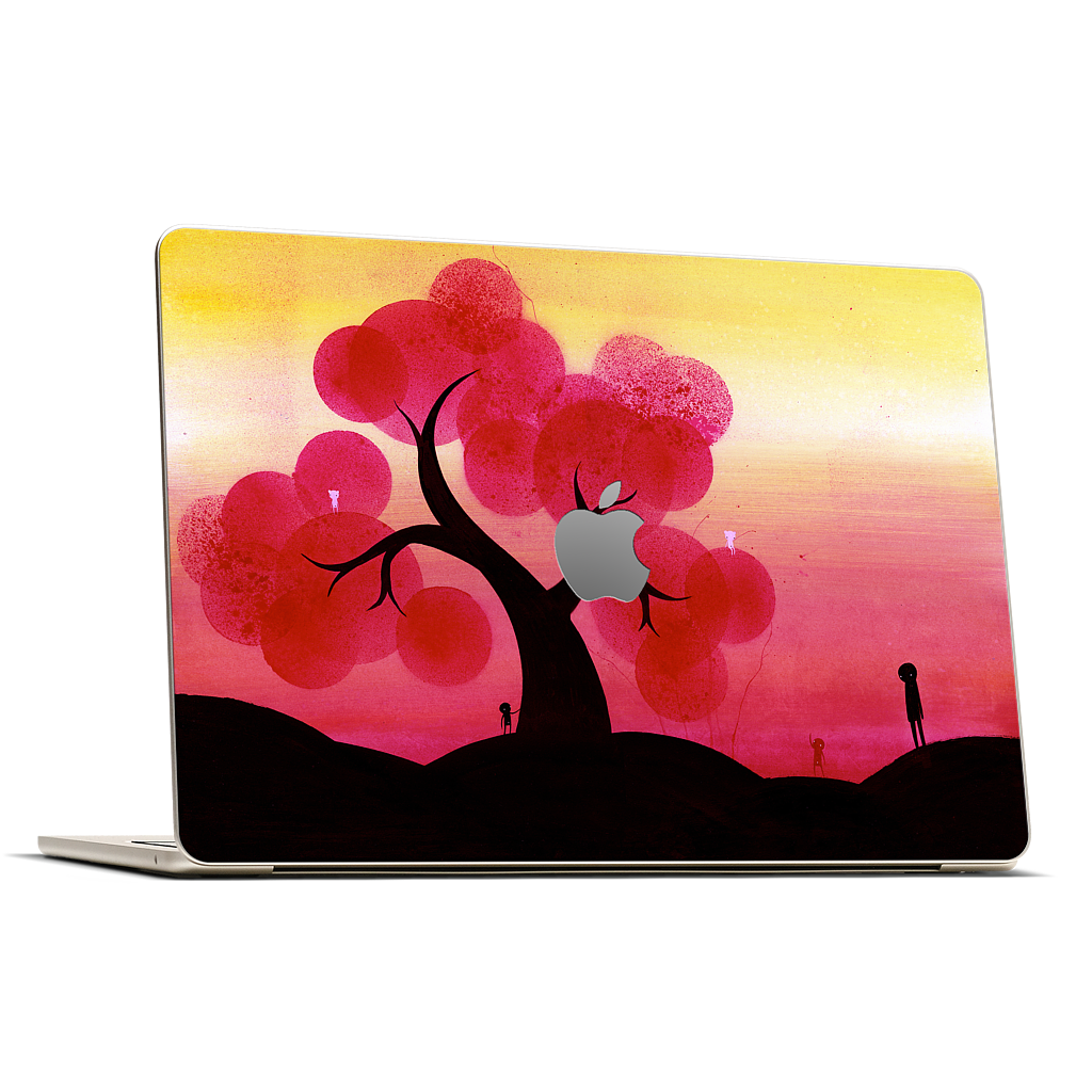 Red Blossoms MacBook Skin