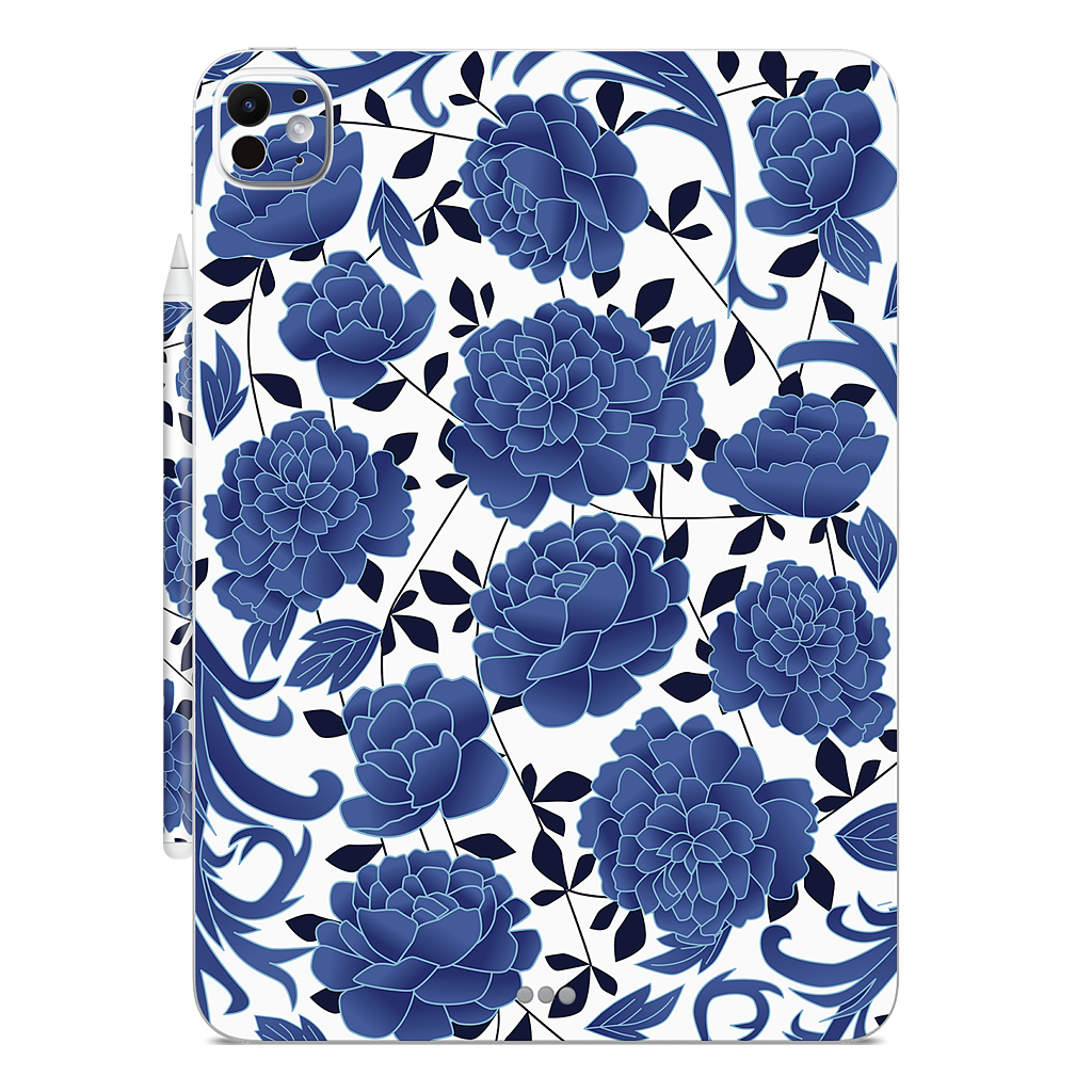 Blue flowers iPad Skin