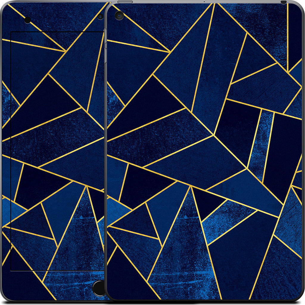 Blue Stone / Gold Lines iPad Skin