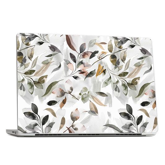 Watercolor Leaves Green MacBook Skin