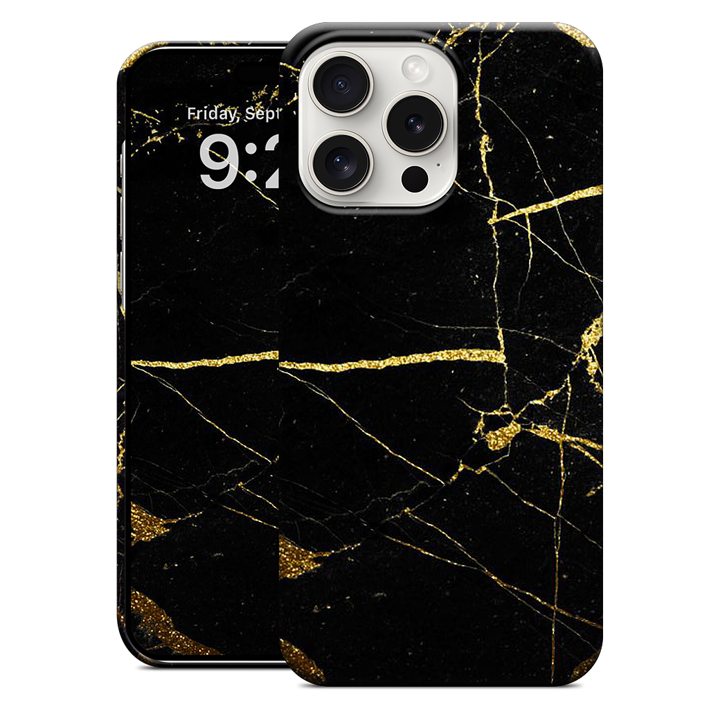 Black and Gold Marble iPhone Case