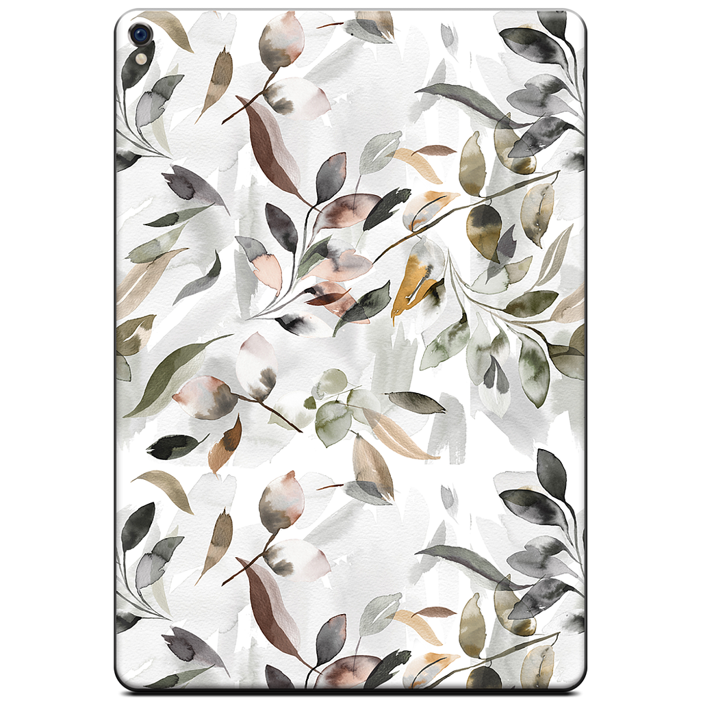 Watercolor Leaves Green iPad Skin