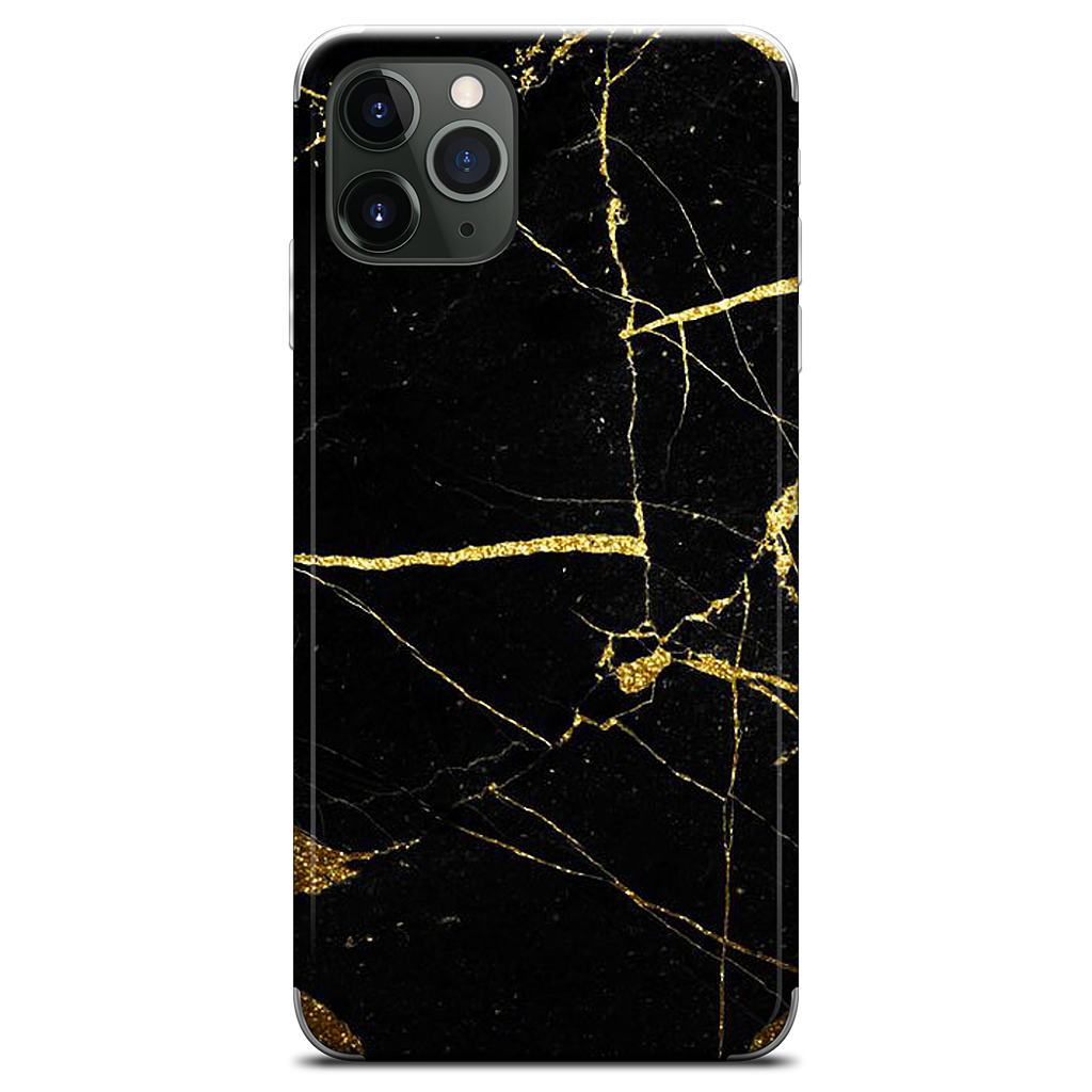 Black and Gold Marble iPhone Skin