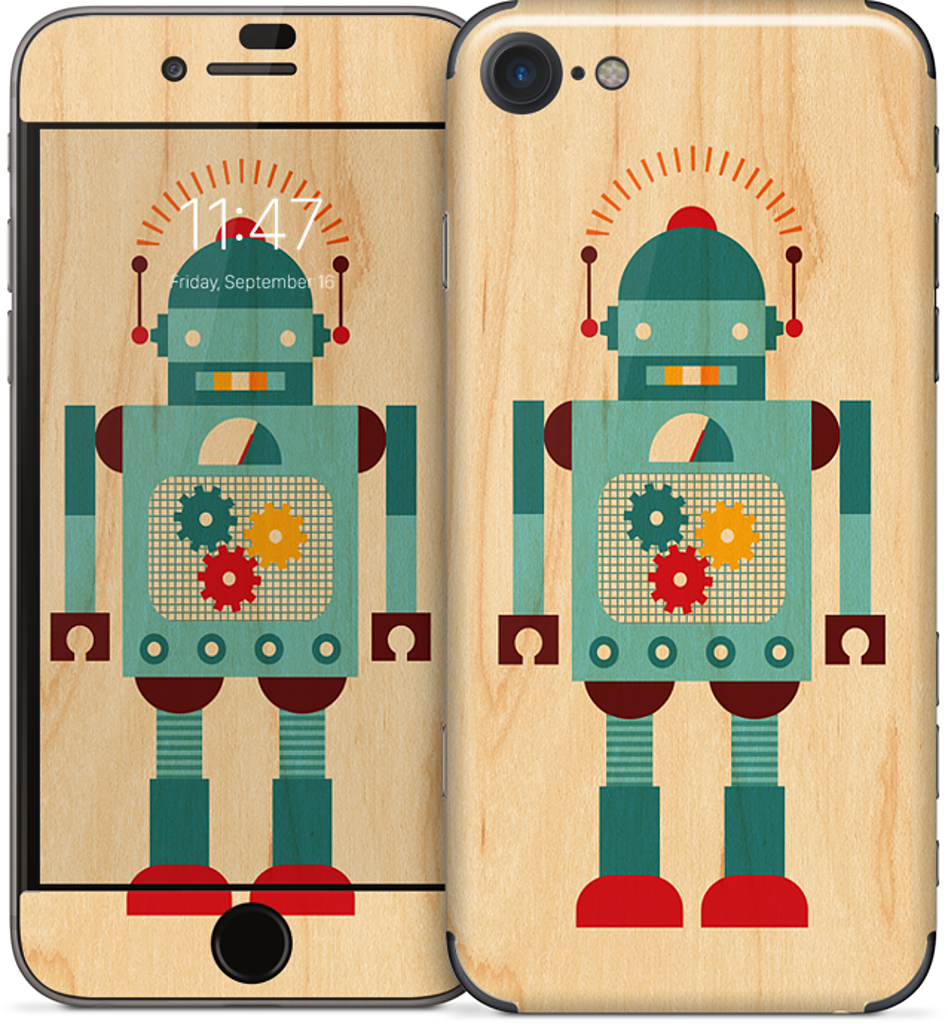 Blue Robot iPhone Skin