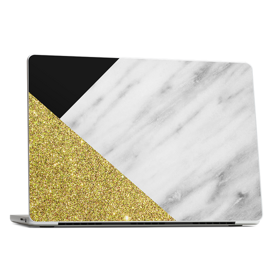 Gold and Real Italian Marble Collage MacBook Skin