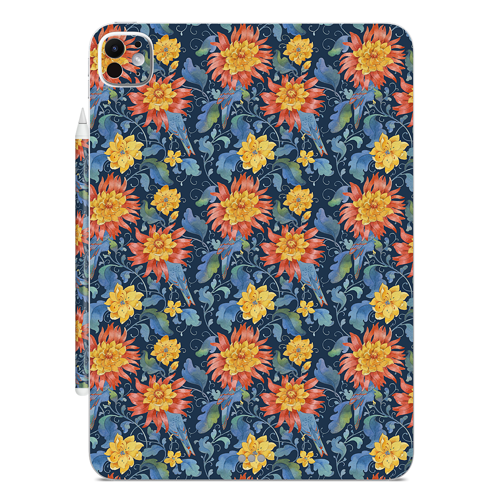 Blue Bird Pattern iPad Skin