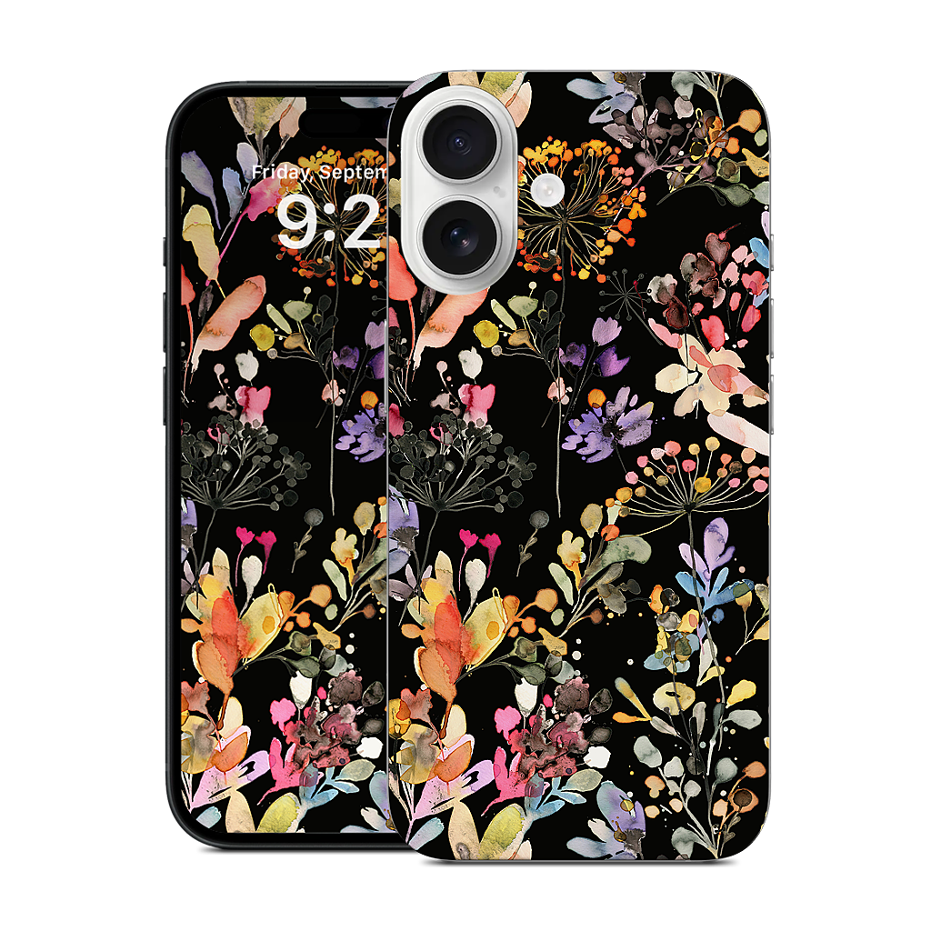 Wild Grasses (Black) iPhone Skin