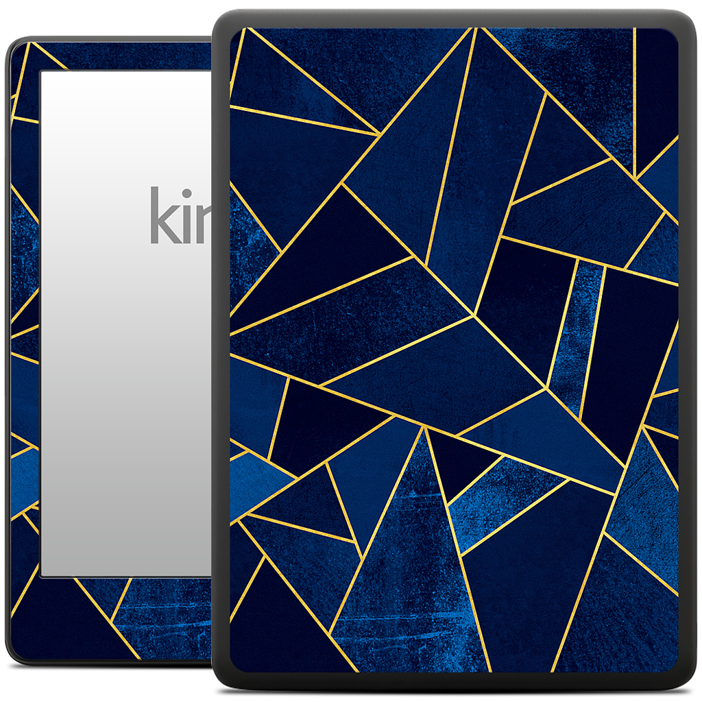 Blue Stone / Gold Lines Kindle Skin