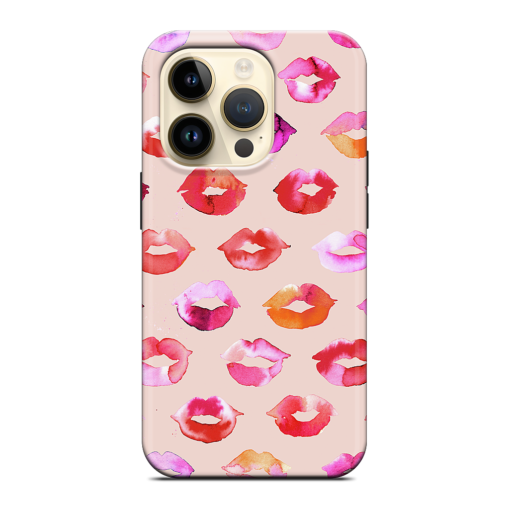 Sweet Coral Pink Lips iPhone Case