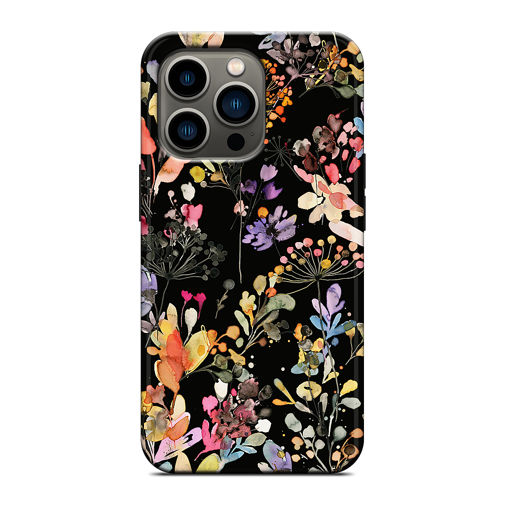 Wild Grasses (Black) iPhone Case