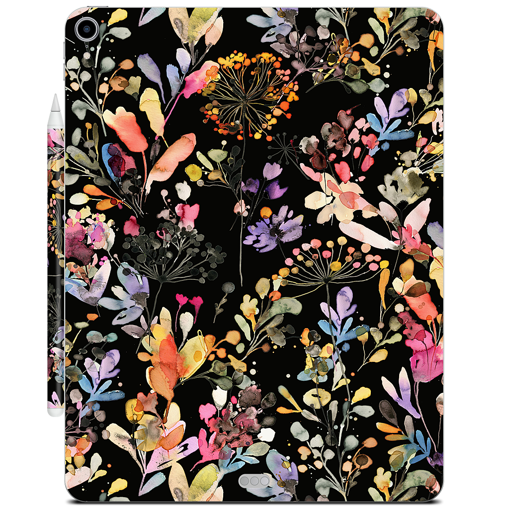 Wild Grasses (Black) iPad Skin