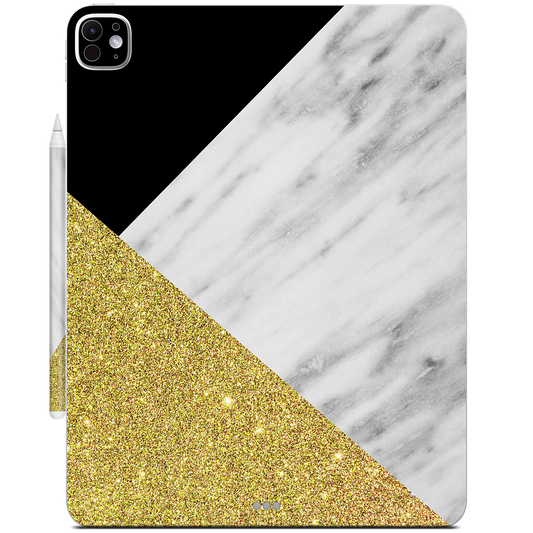 Gold and Real Italian Marble Collage iPad Skin