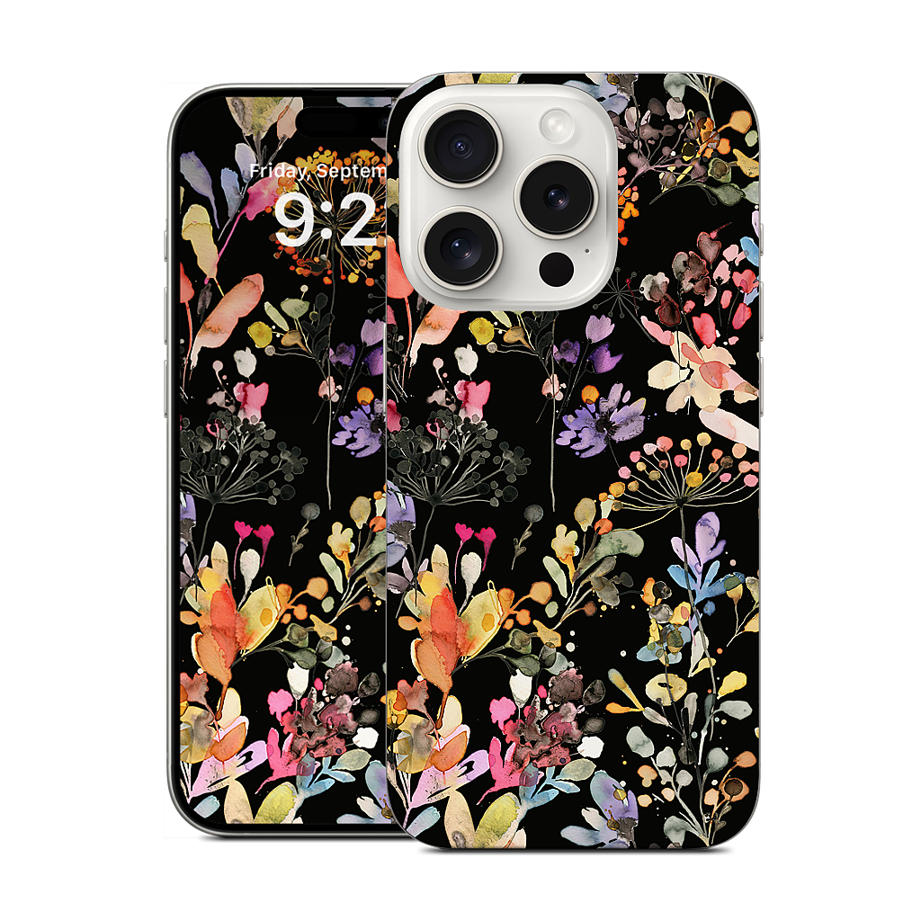 Wild Grasses (Black) iPhone Skin