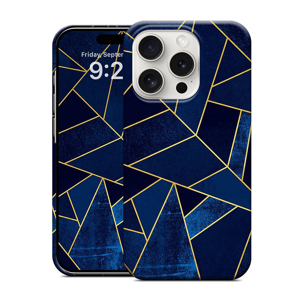 Blue Stone / Gold Lines iPhone Case