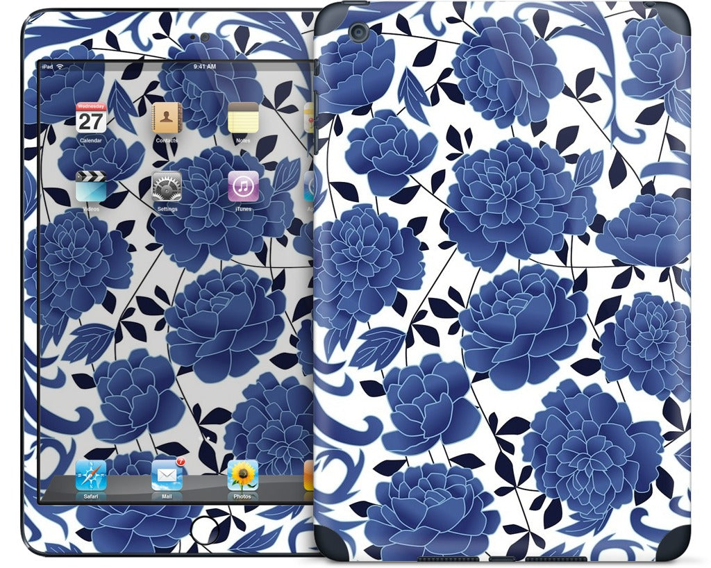 Blue flowers iPad Skin