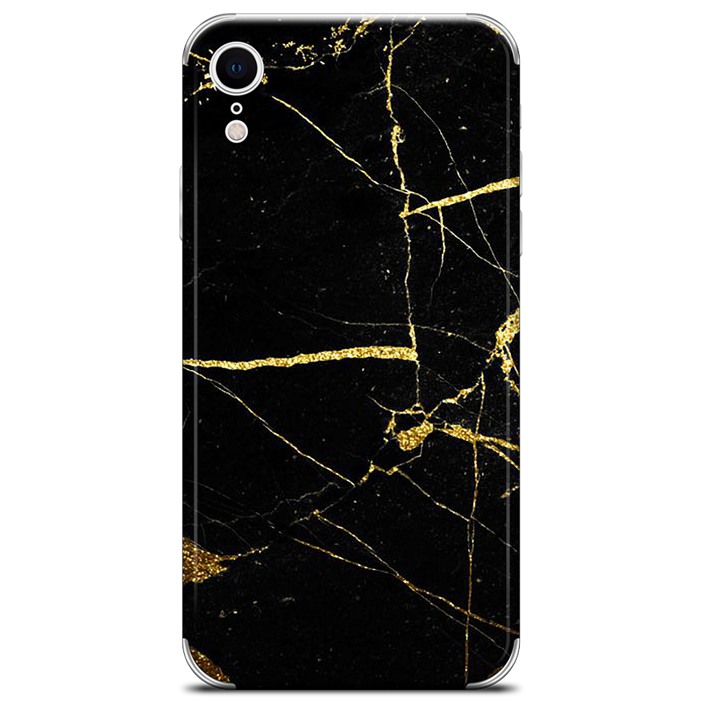 Black and Gold Marble iPhone Skin