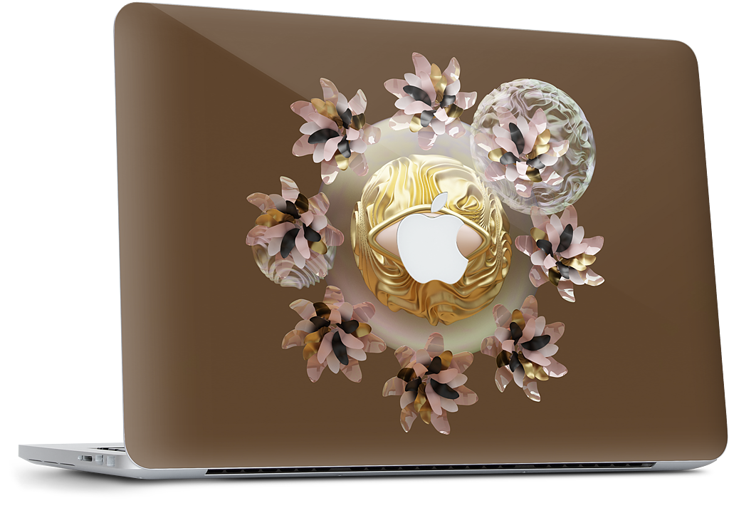 Golden Flowers MacBook Skin