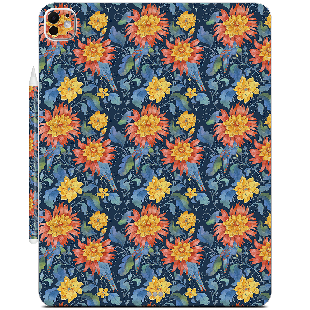 Blue Bird Pattern iPad Skin