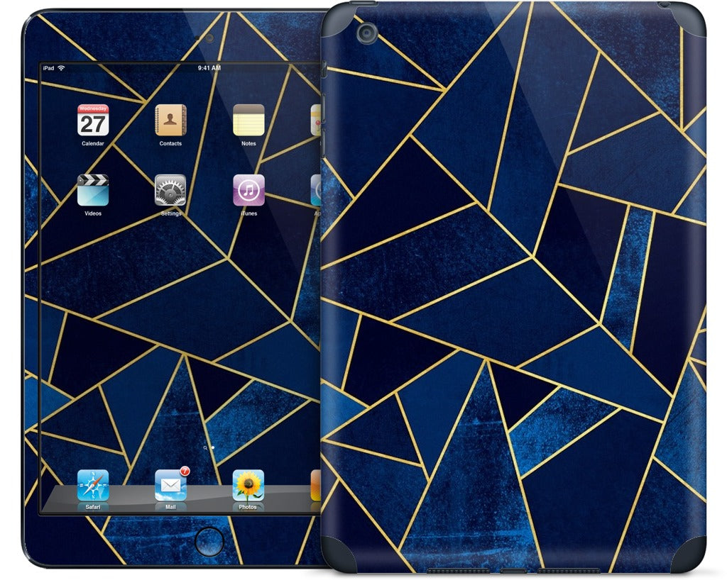 Blue Stone / Gold Lines iPad Skin