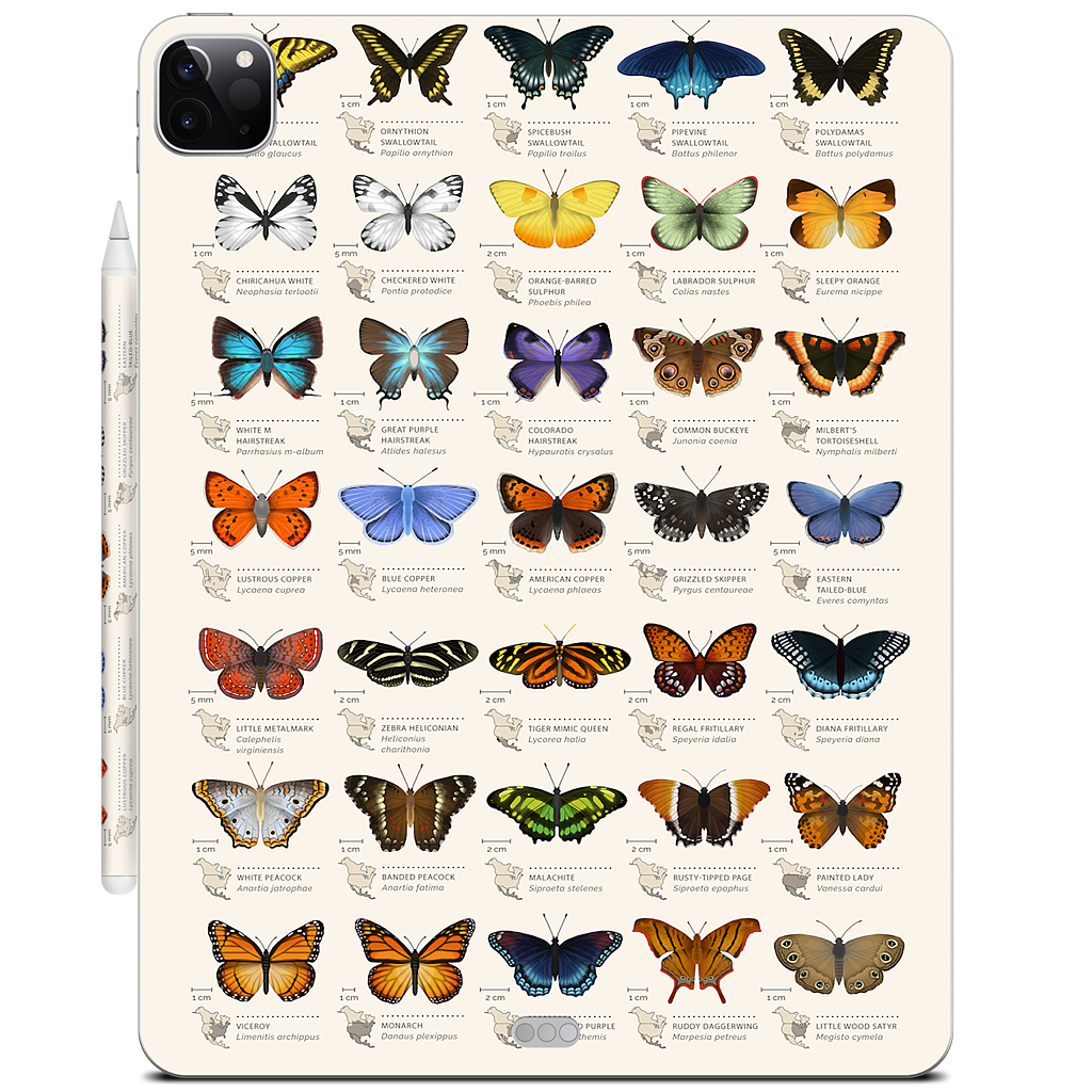 42 North American butterflies iPad Skin