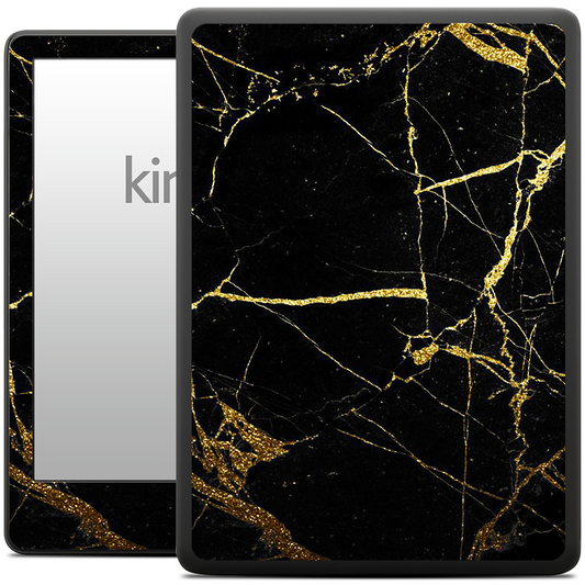 Black and Gold Marble Kindle Skin