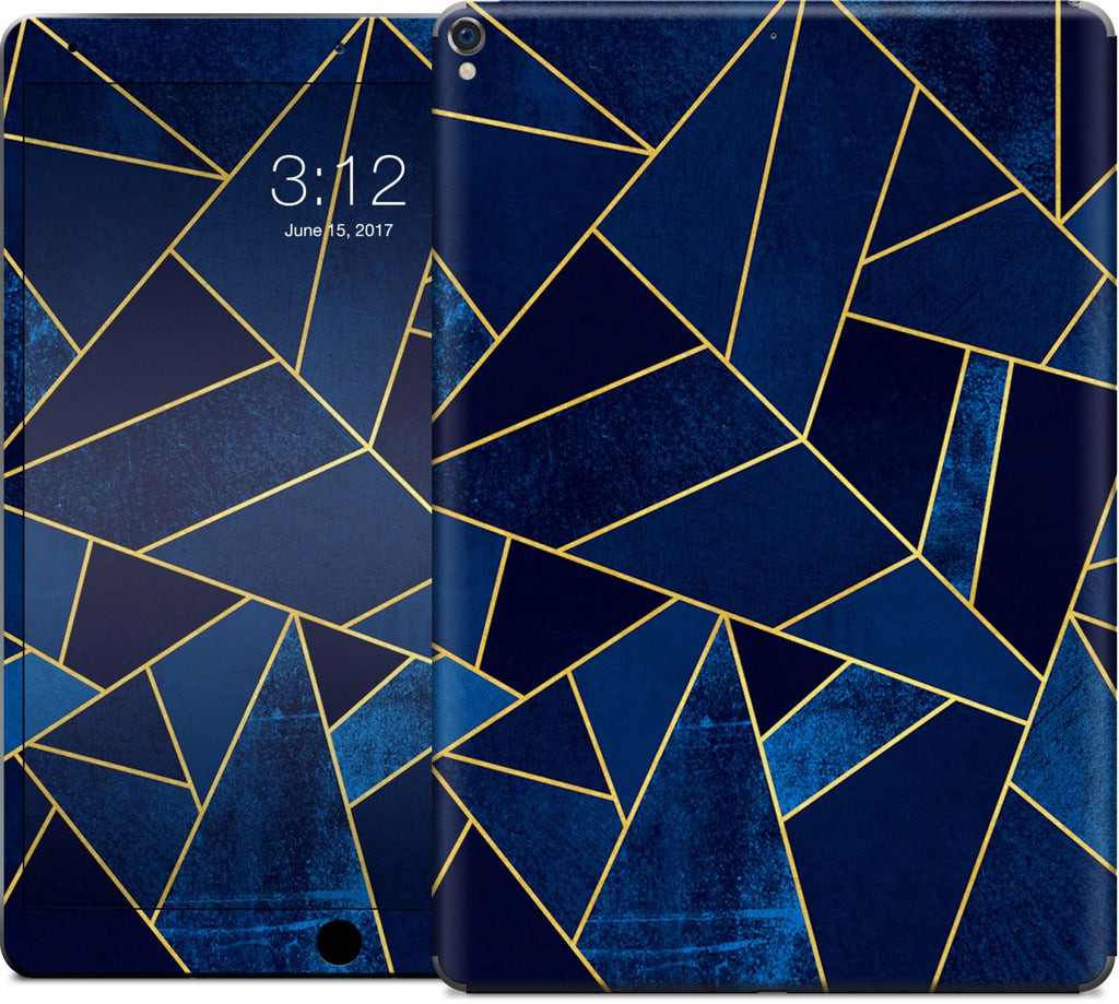 Blue Stone / Gold Lines iPad Skin