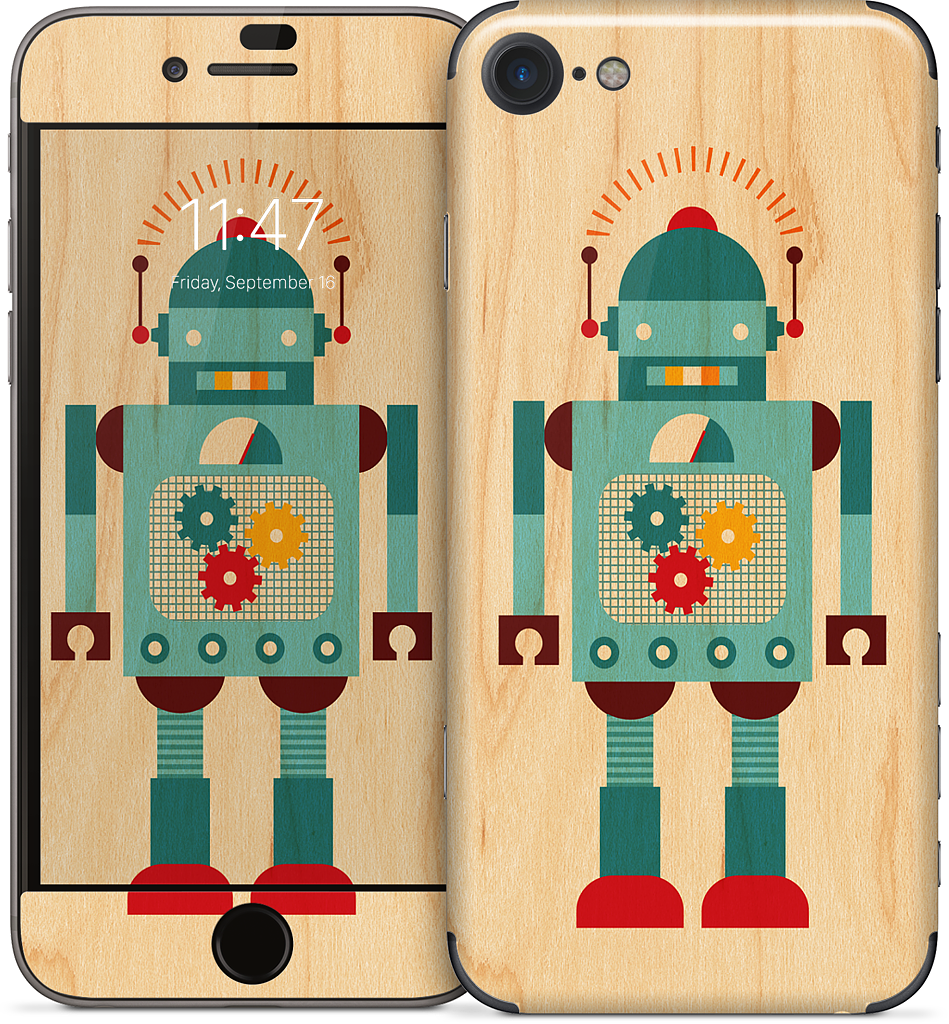 Blue Robot iPhone Skin