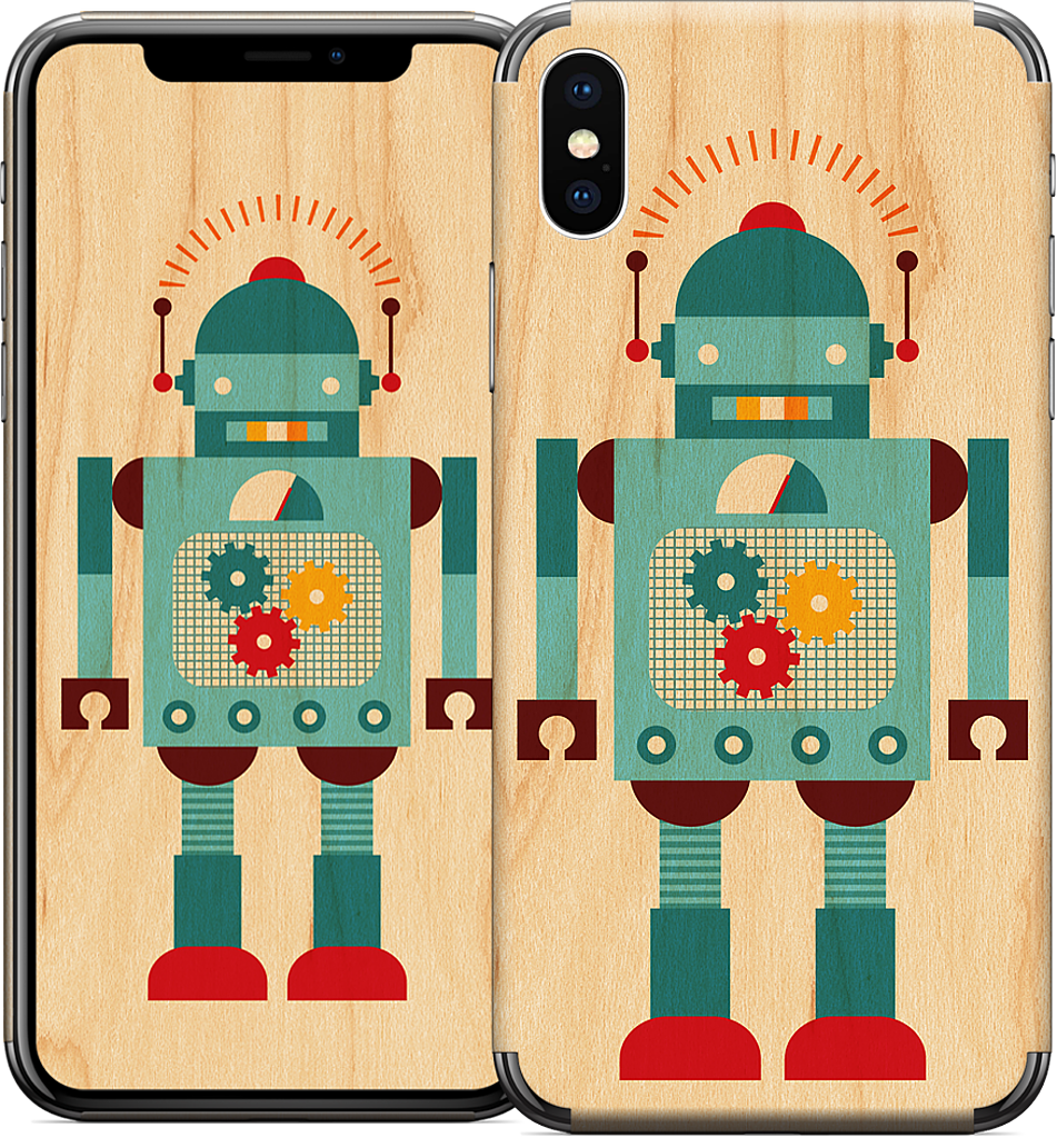 Blue Robot iPhone Skin