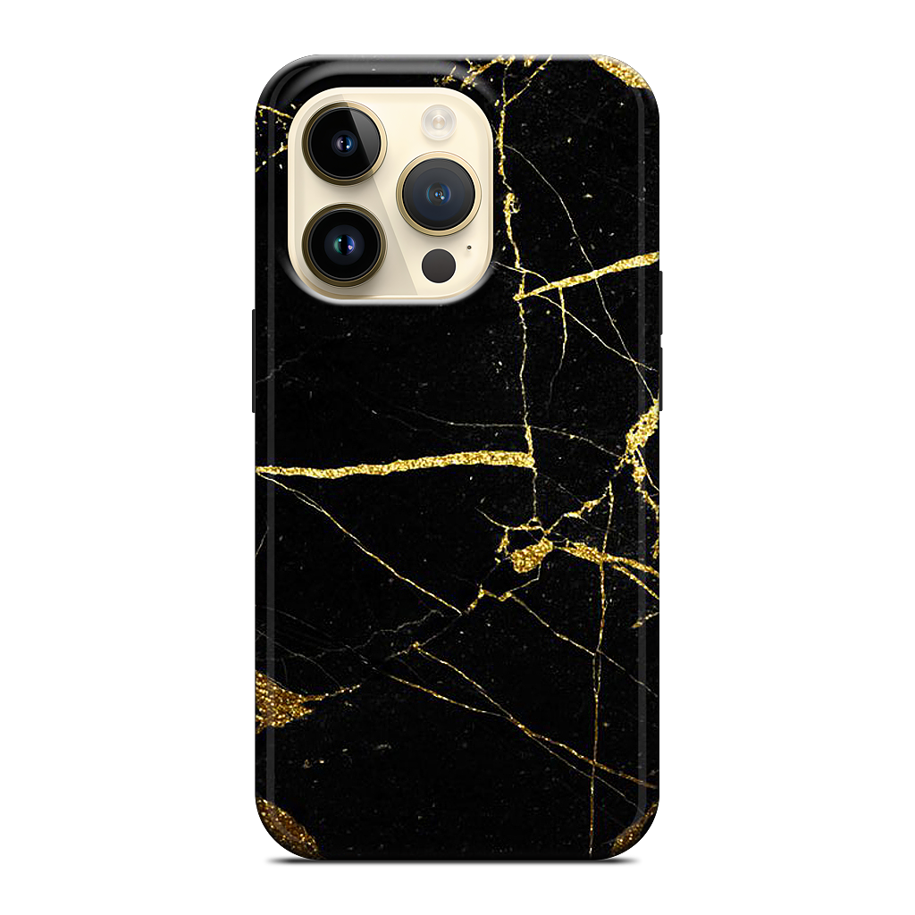 Black and Gold Marble iPhone Case