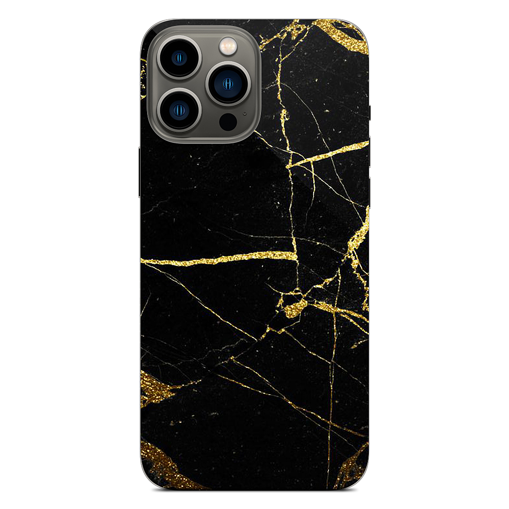 Black and Gold Marble iPhone Skin