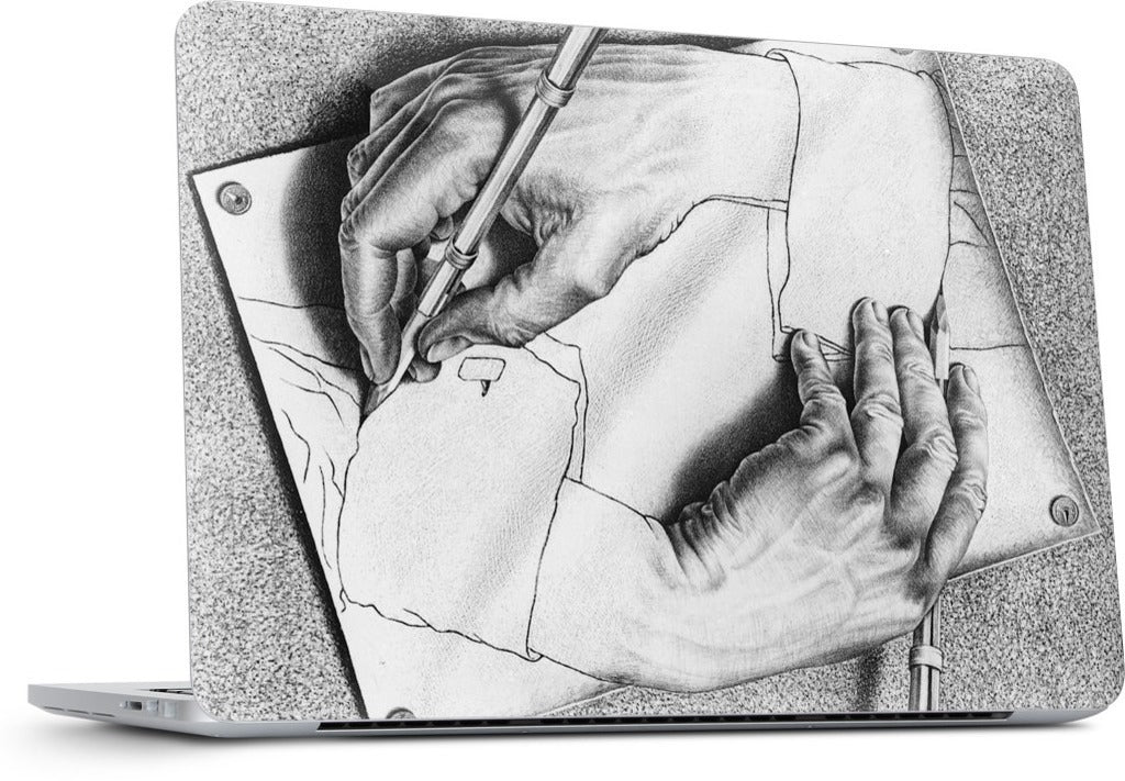 Drawing Hands MacBook Skin