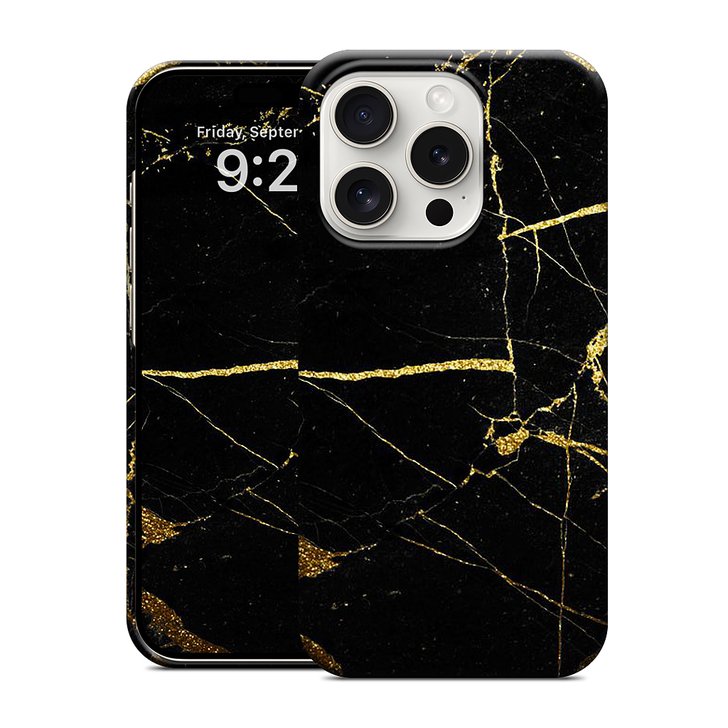 Black and Gold Marble iPhone Case