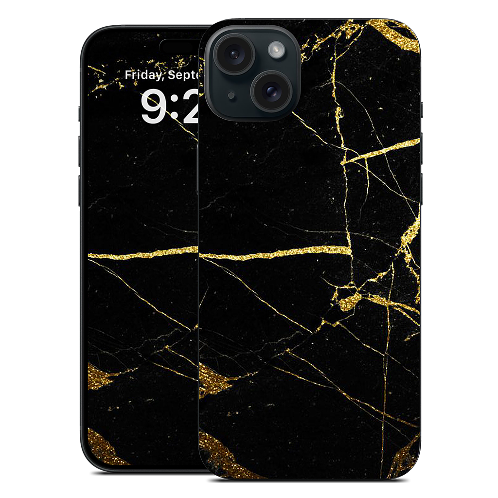 Black and Gold Marble iPhone Skin