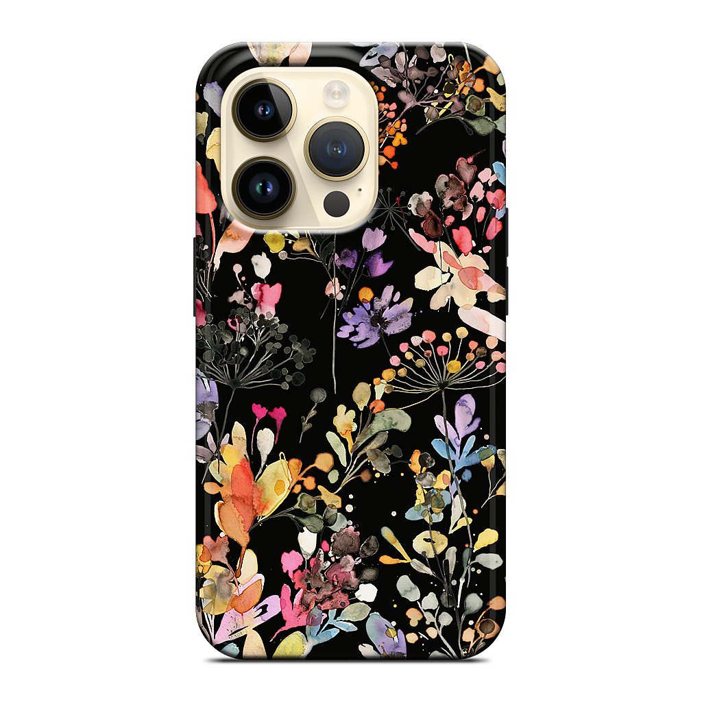 Wild Grasses (Black) iPhone Case