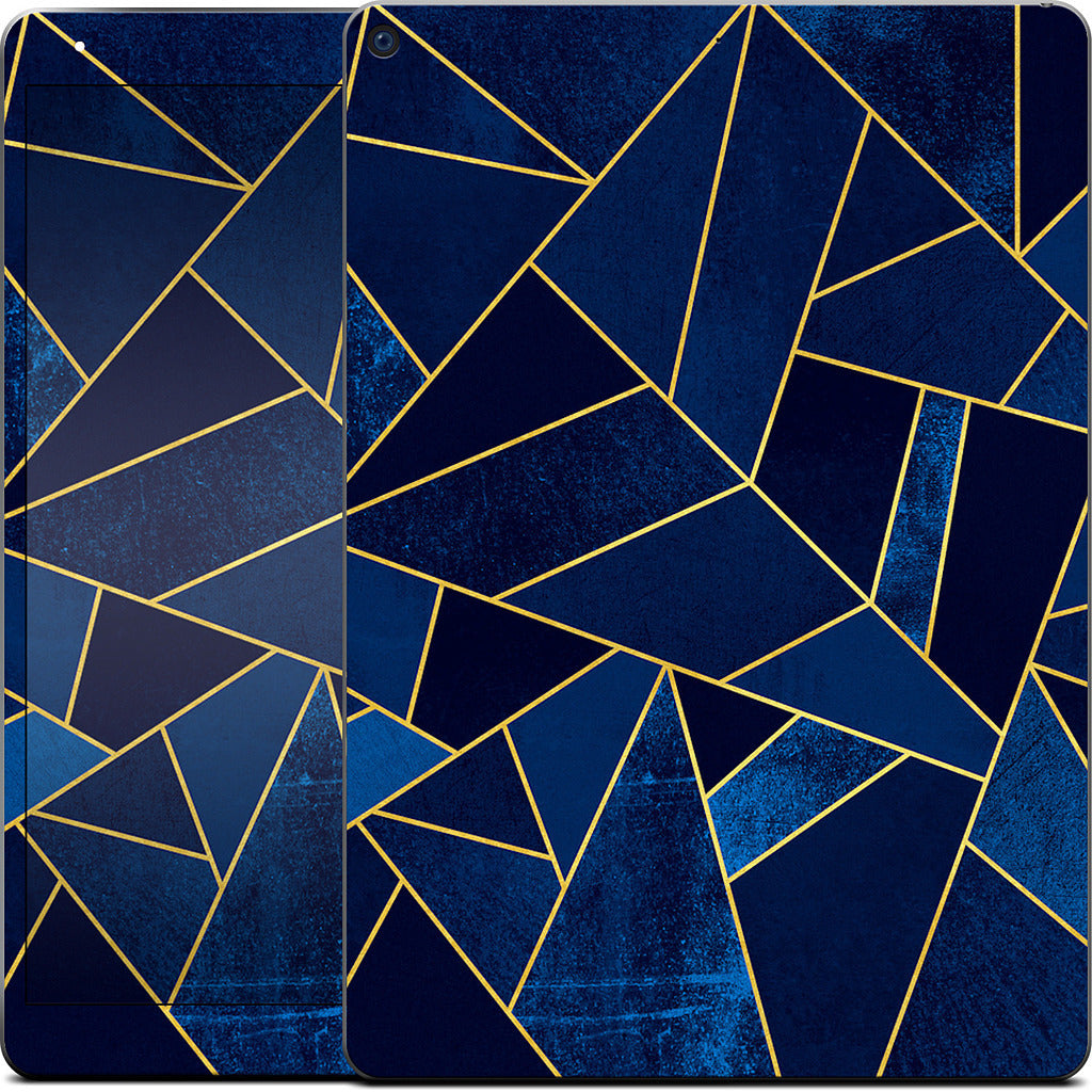 Blue Stone / Gold Lines iPad Skin