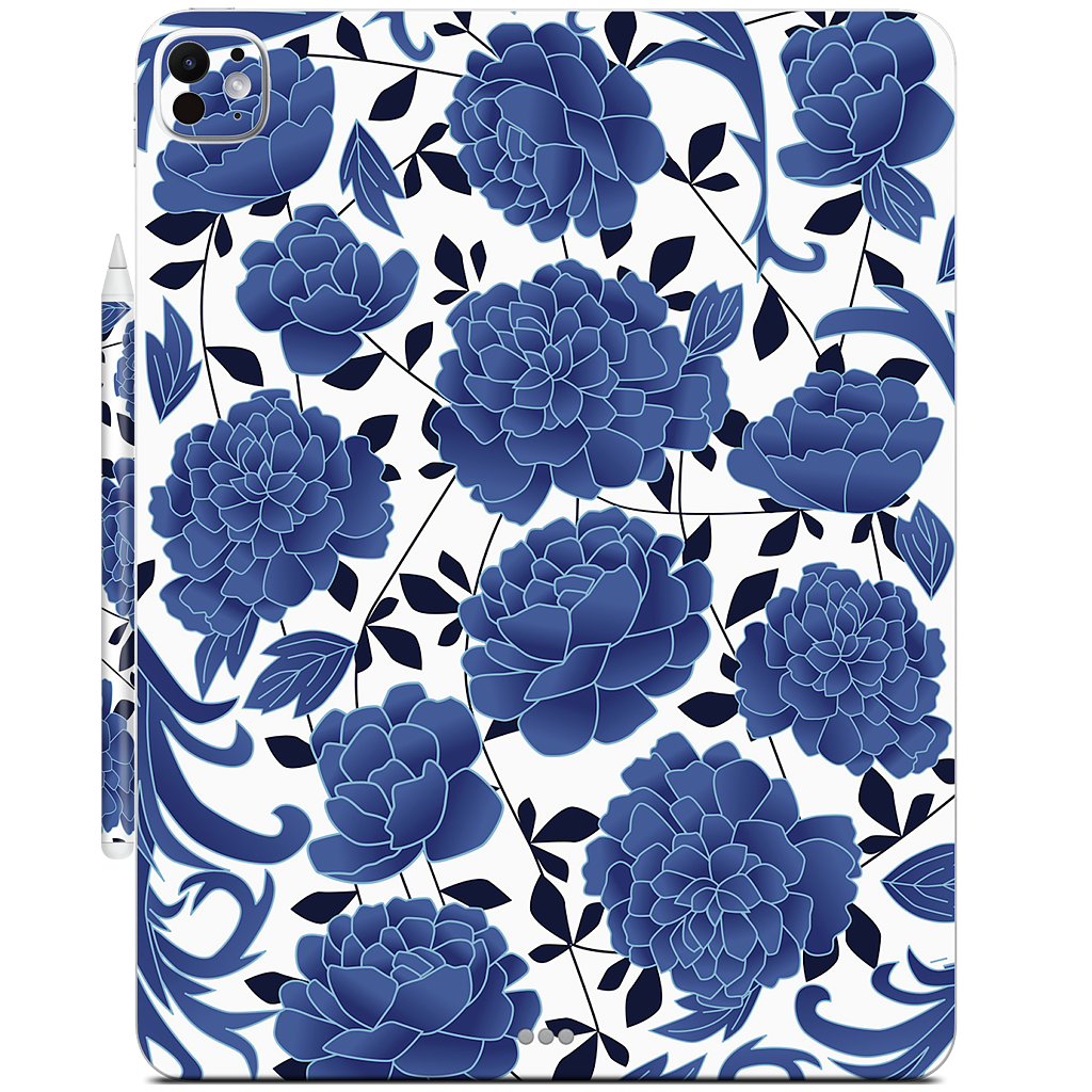 Blue flowers iPad Skin