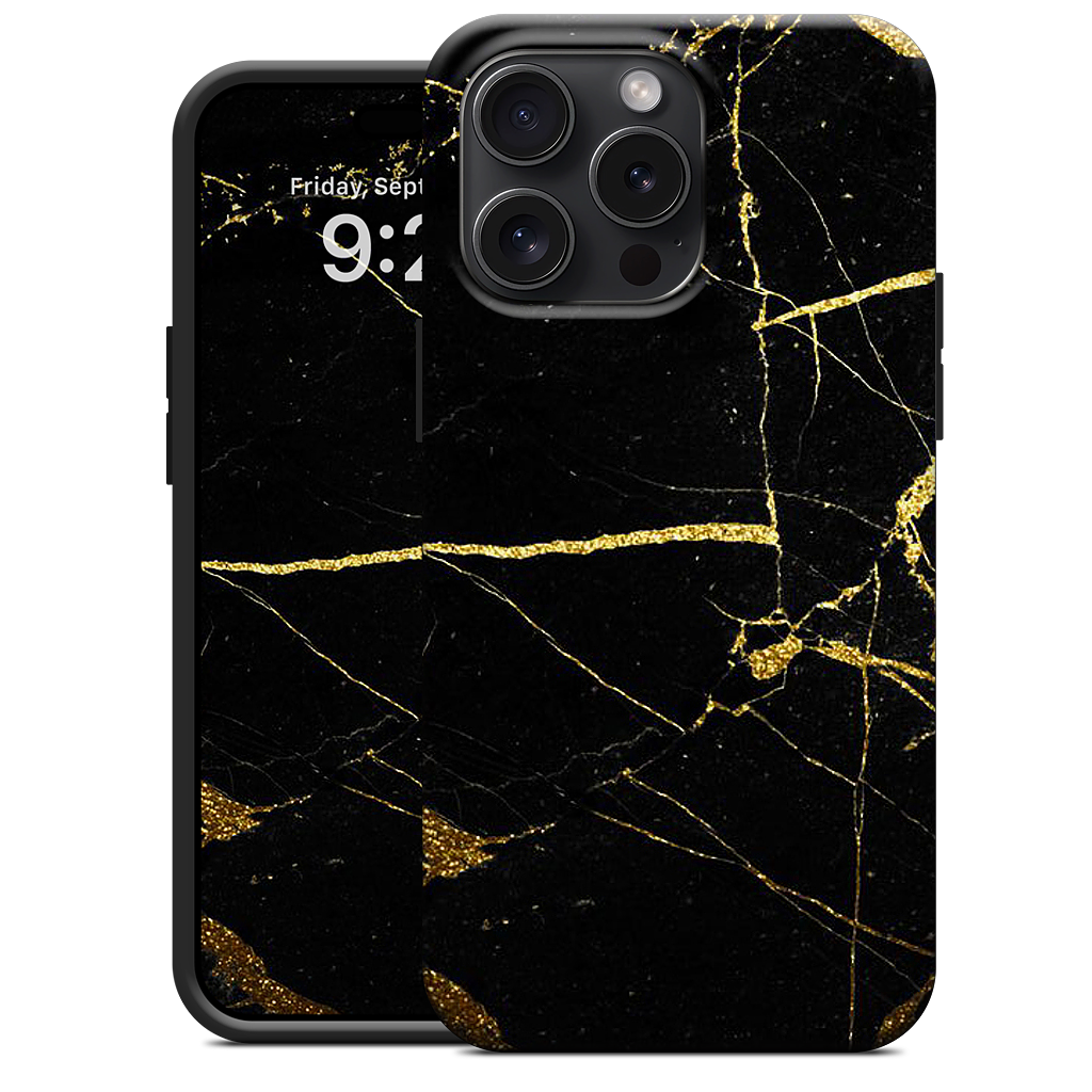 Black and Gold Marble iPhone Case