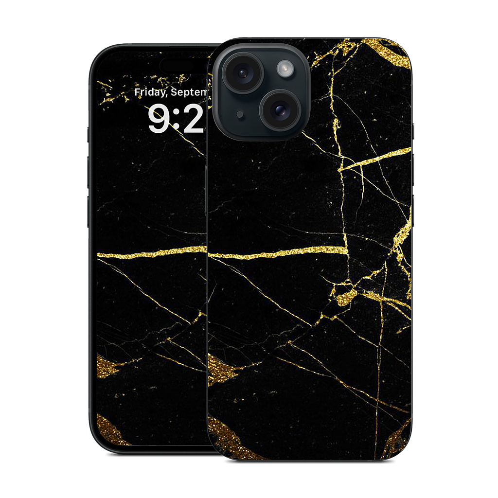 Black and Gold Marble iPhone Skin