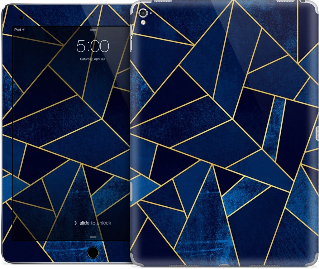 Blue Stone / Gold Lines iPad Skin