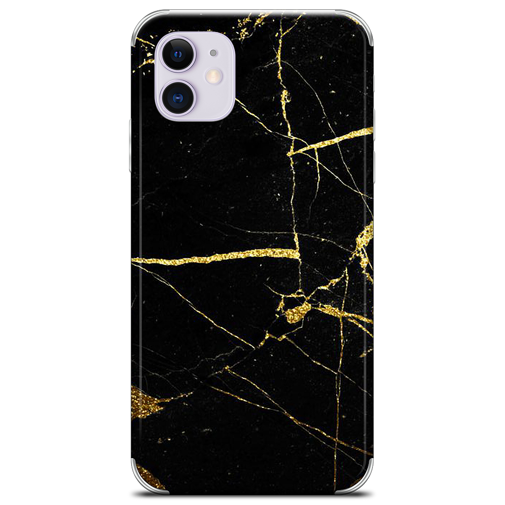 Black and Gold Marble iPhone Skin